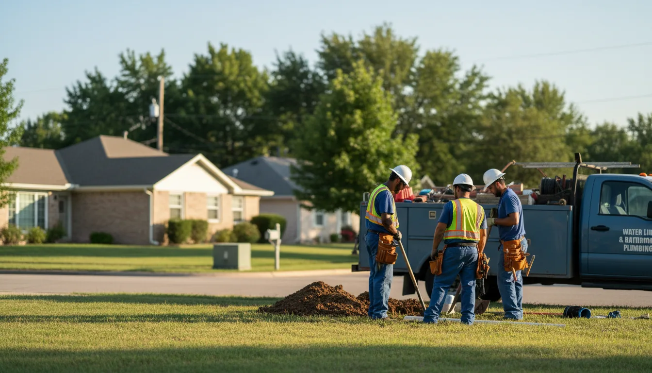 Residential water line and bathroom plumbing service in Pomerene, AZ